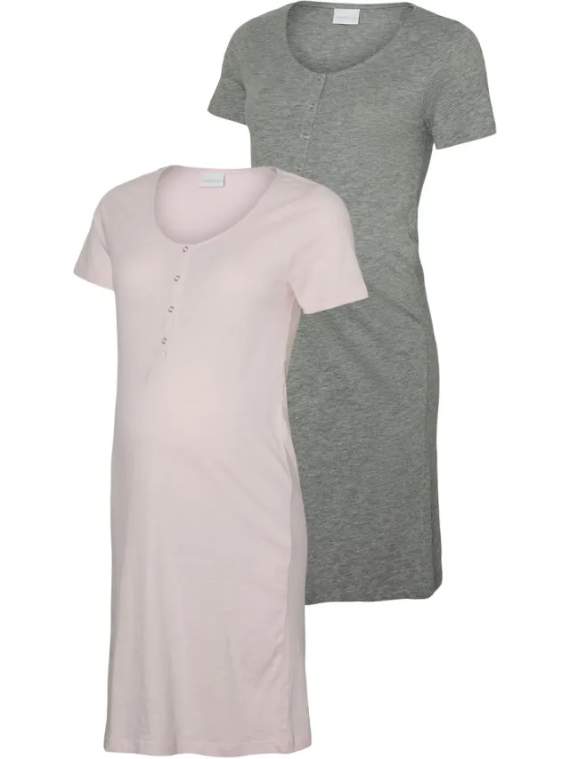 Mamalicious MLMIRA JRS NIGHTGOWN 2F 2-P NOOS - Dames - Pyjamas Chalk Pink