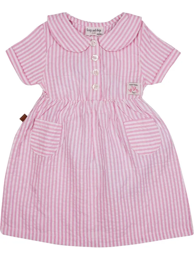Frogs and Dogs Stripes Dress Meerkleurig