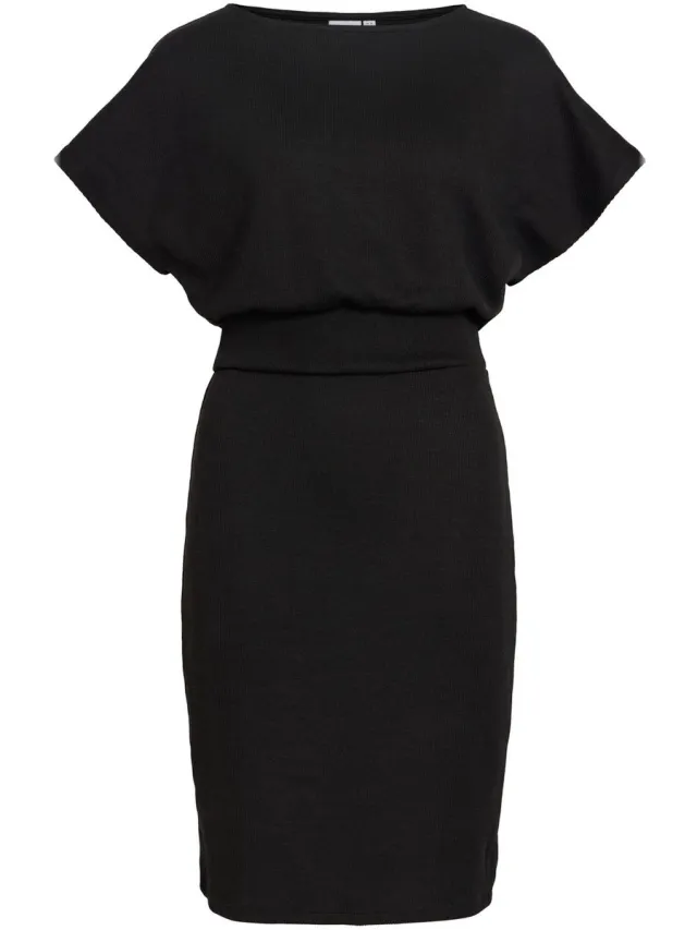 Vila maxi-jurk VIRAFFI korte mouwen black1