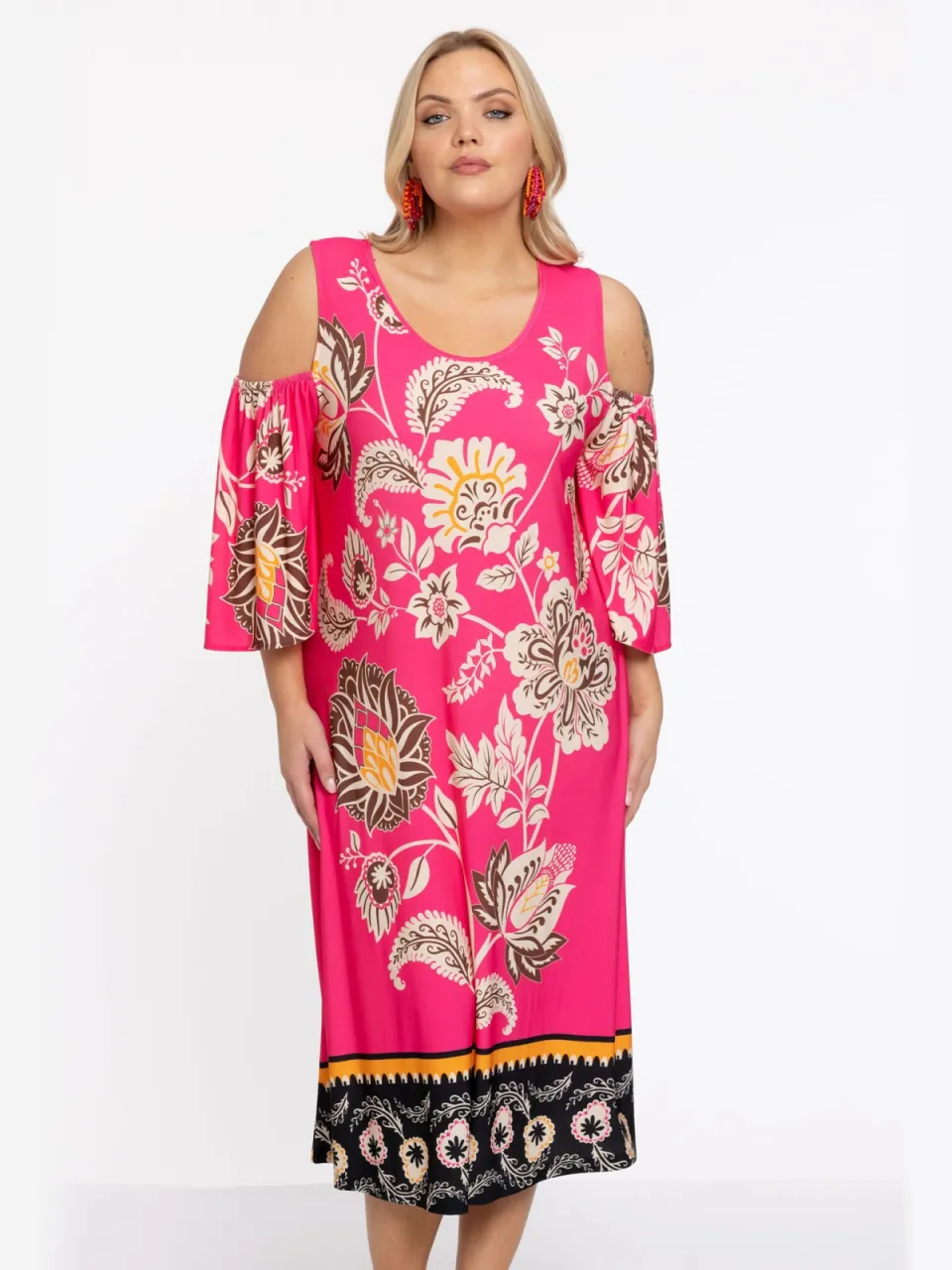 Yoek Jurk met cut-out ZARIA | Roze, foto 2