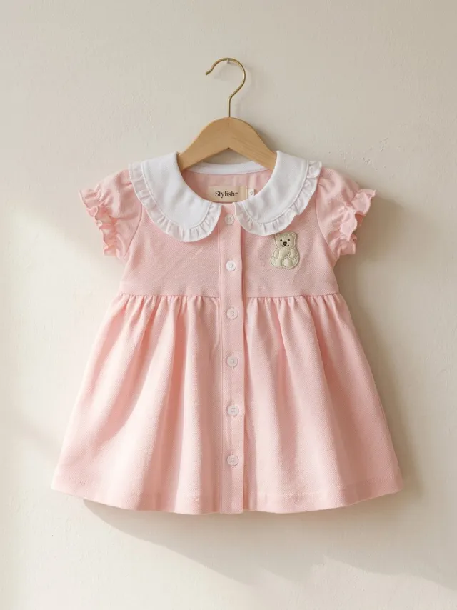 Stylishr Sweet Babyjurkje Teddy | 100% katoen - fuchsia Roze - 50