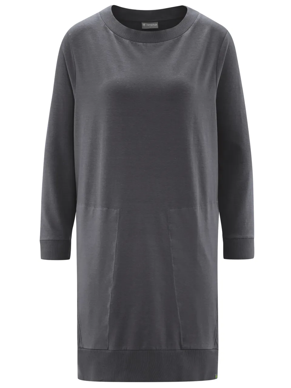 HempAge dames vegan Sweaterjurk Sporty Antraciet, foto 2