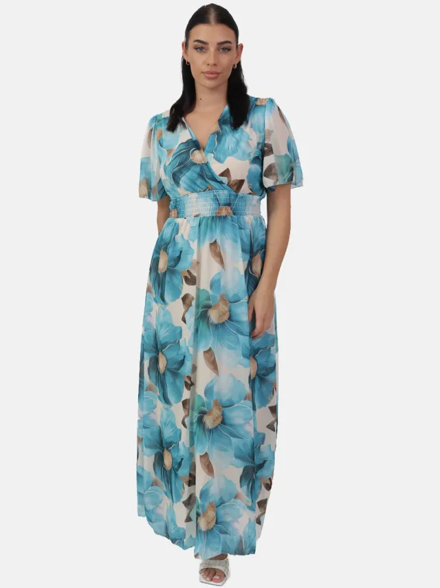 Elara Maxikleid Petrolblau