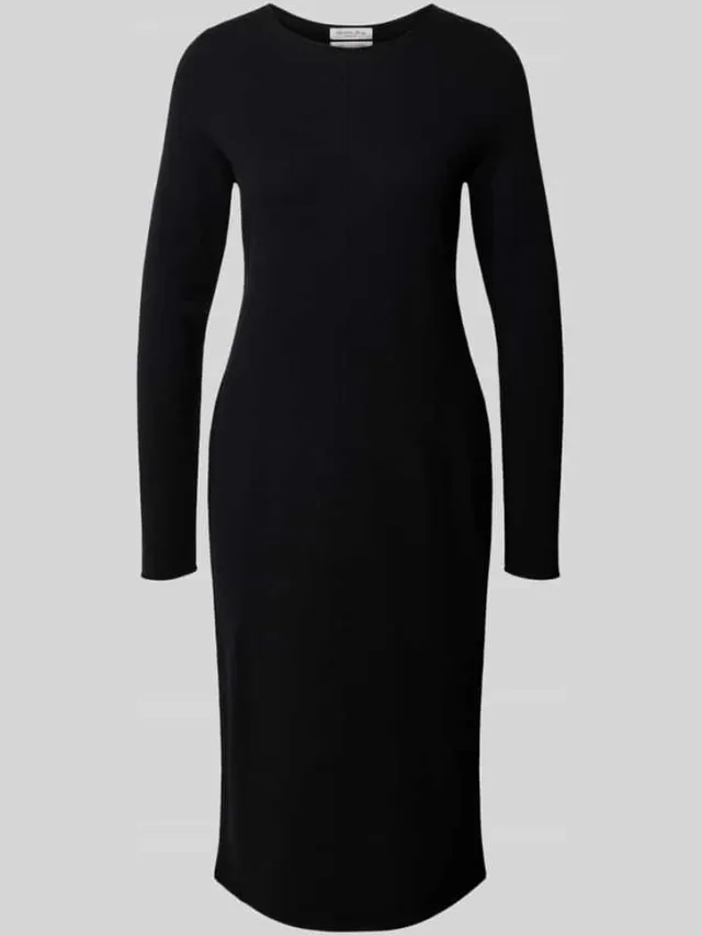 Christian Berg Woman Slim fit jurk van puur kasjmier in tricotlook zwart, foto 2