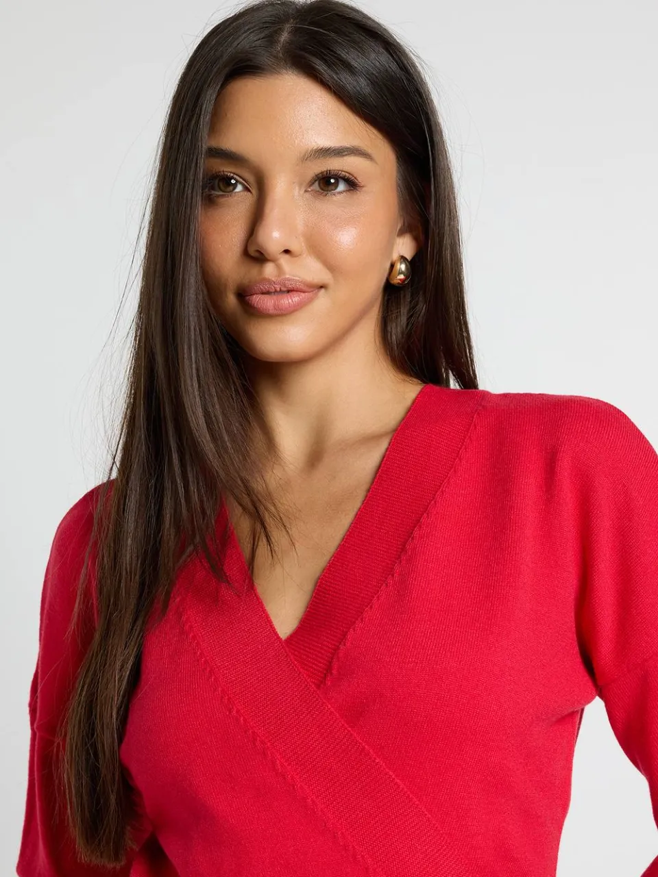 boohoo Dames Wikkel Mini Jurk donkerrood, foto 4