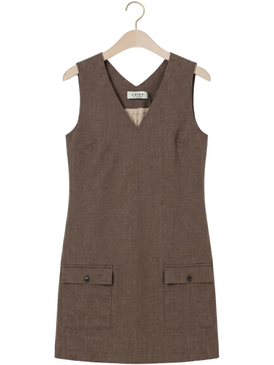 Aaiko Dames Jurken Rivane Tweed Vis 518 - Bruin, foto 2
