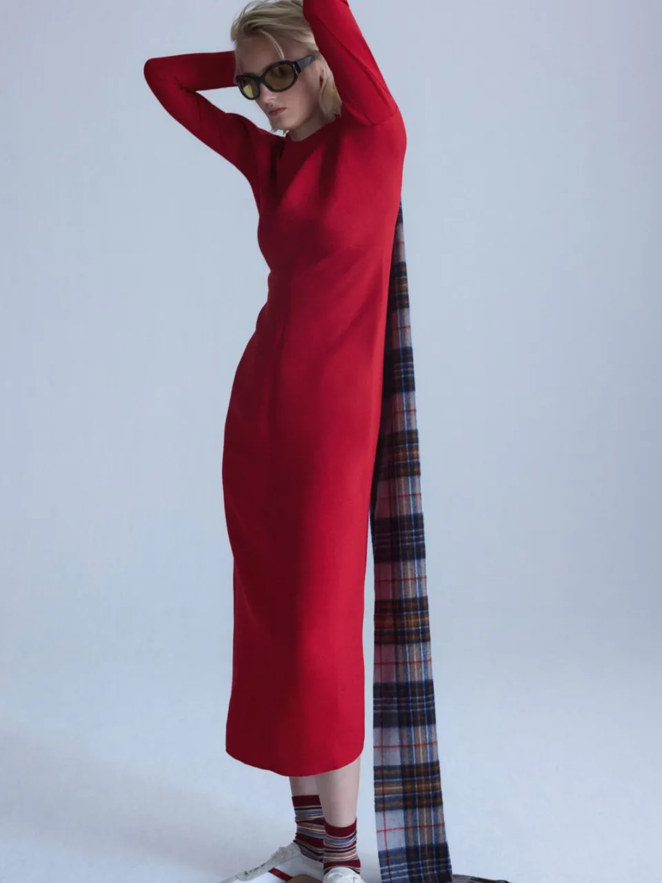 Mango midi jurk - rood, foto 4