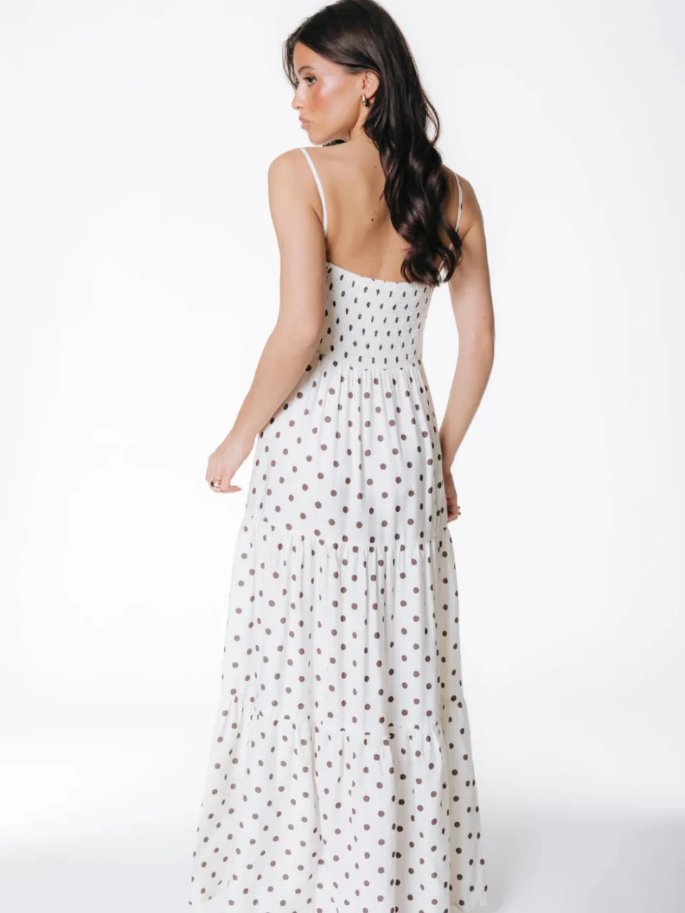 Colourful Rebel maxi jurk met stippen ecru, foto 2