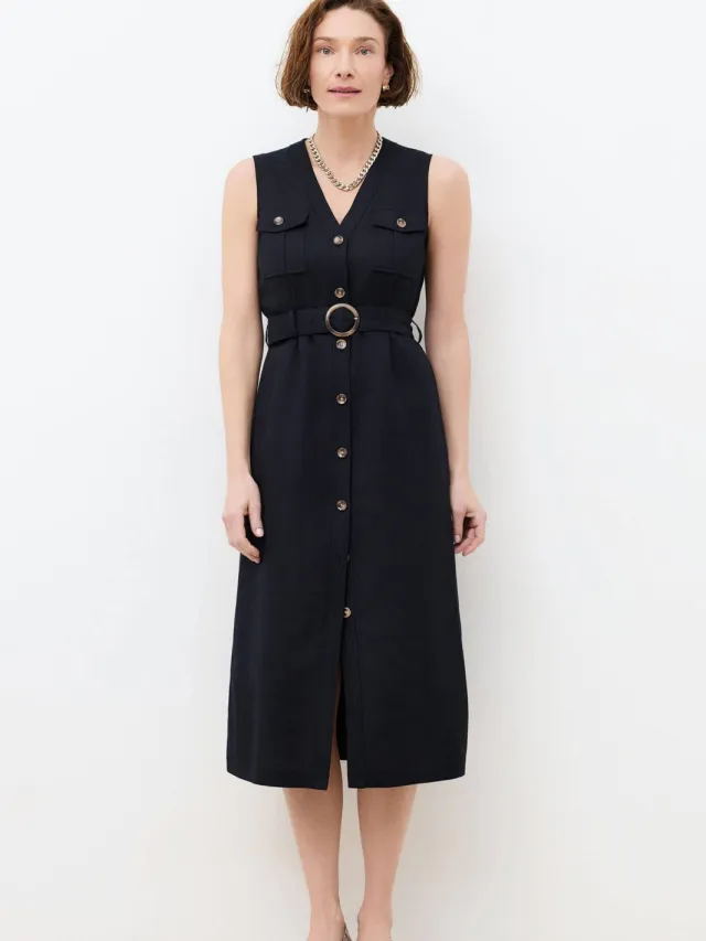 Caroll linnen blousejurk zwart