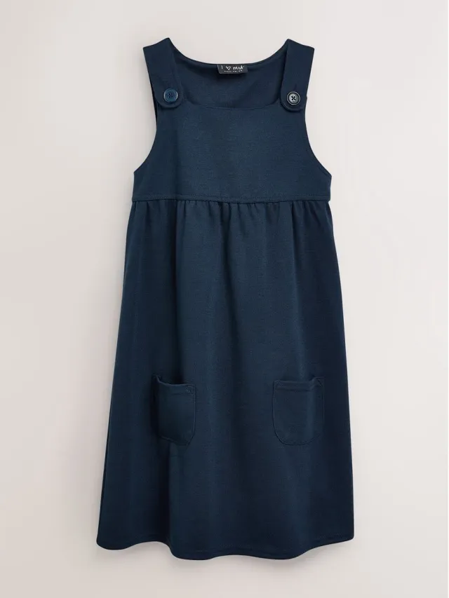 Next Meisjes - Jersey schoolovergooier met stretch - Blauw Navy Blue