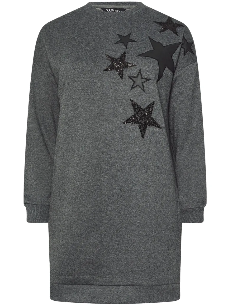 Yours Grey Star Sweatshirtjurk-52, foto 3