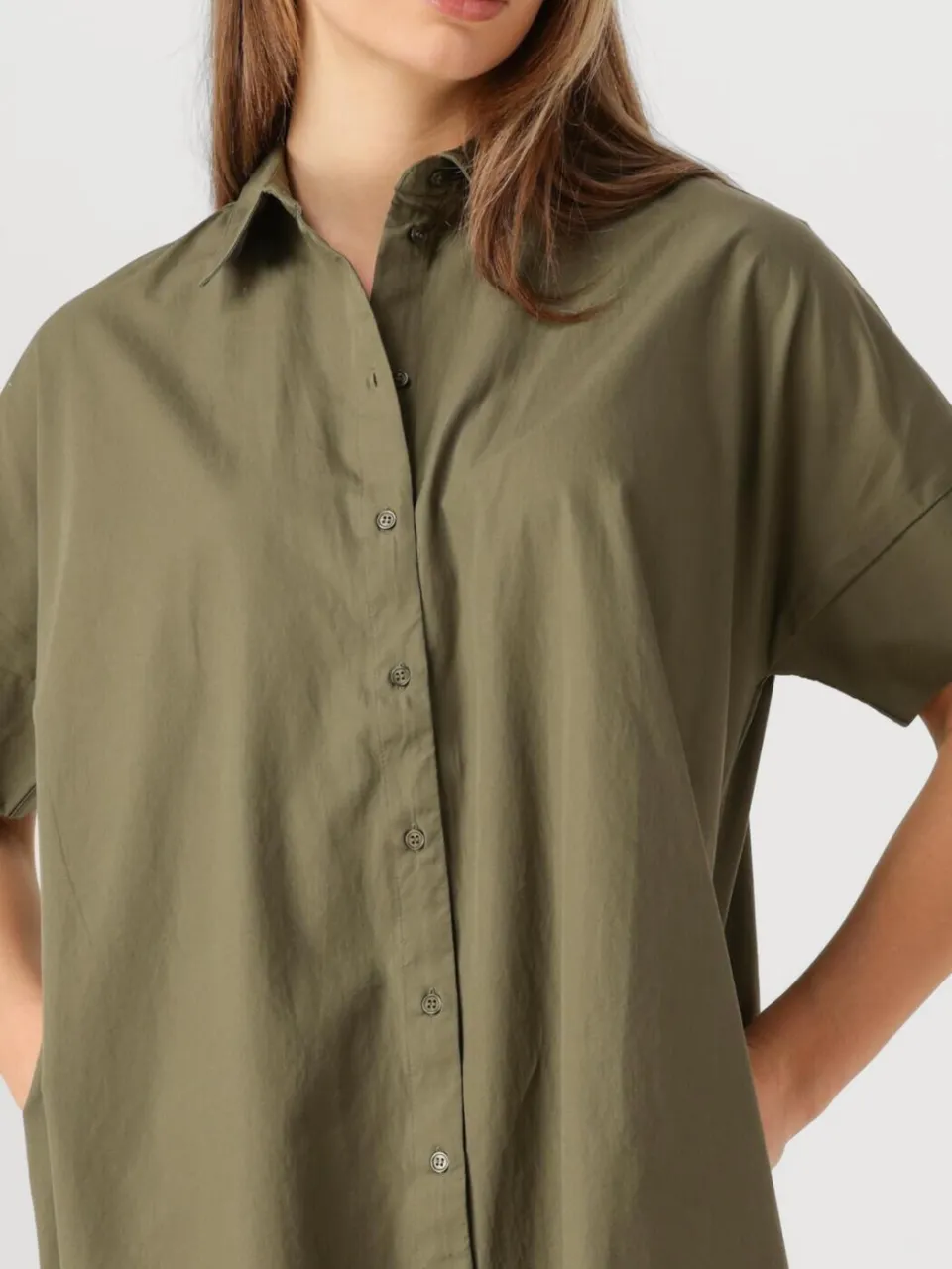 SELECTED WOMEN Dames Jurken Slfblair 2/4 Short Shirt Dress - Olijf, foto 3