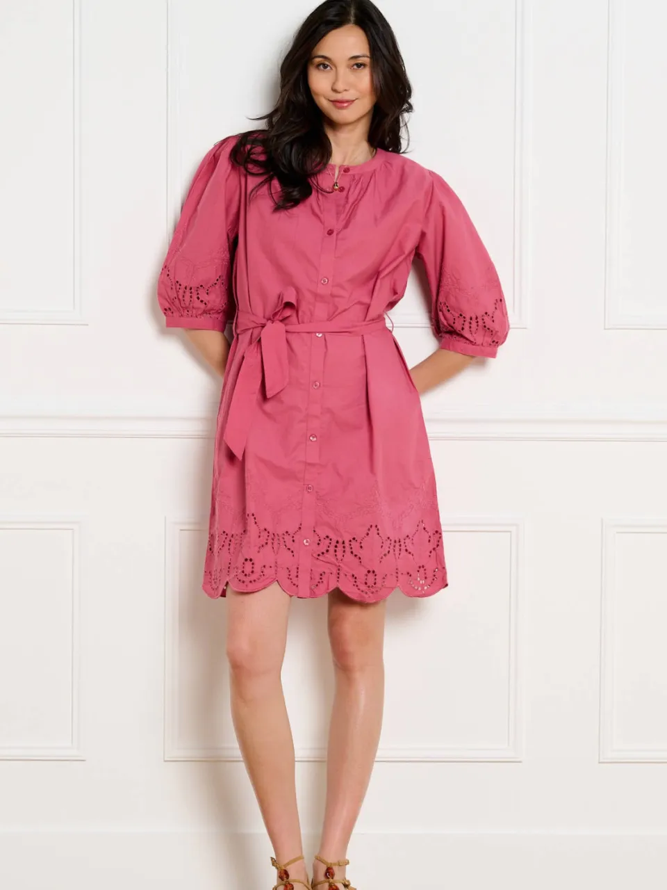 LOLALIZA broderie blousejurk - roze, foto 3