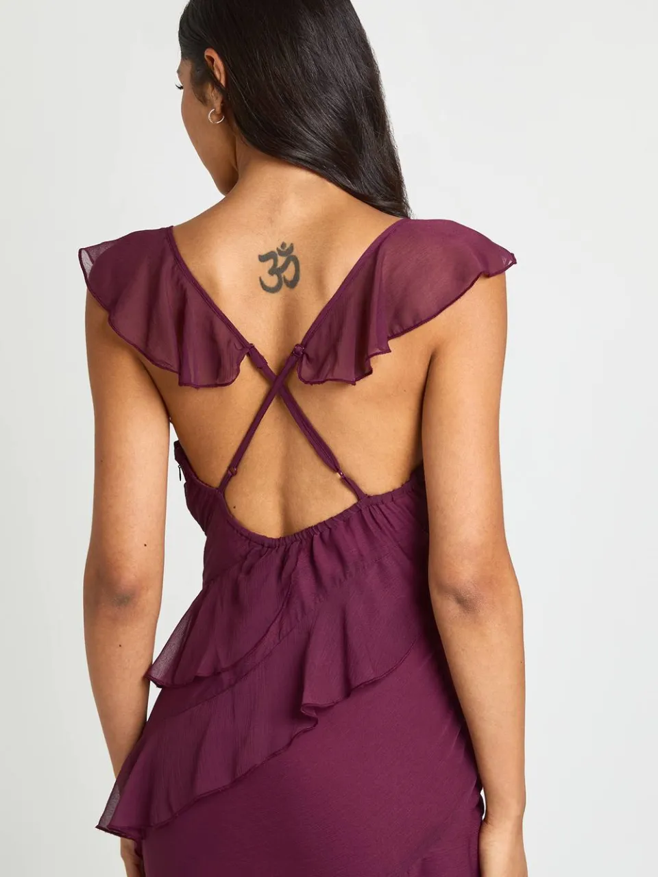 boohoo Dames Lange Chiffon Ruffle Maxi Jurk Tot Op De Grond fig, foto 4