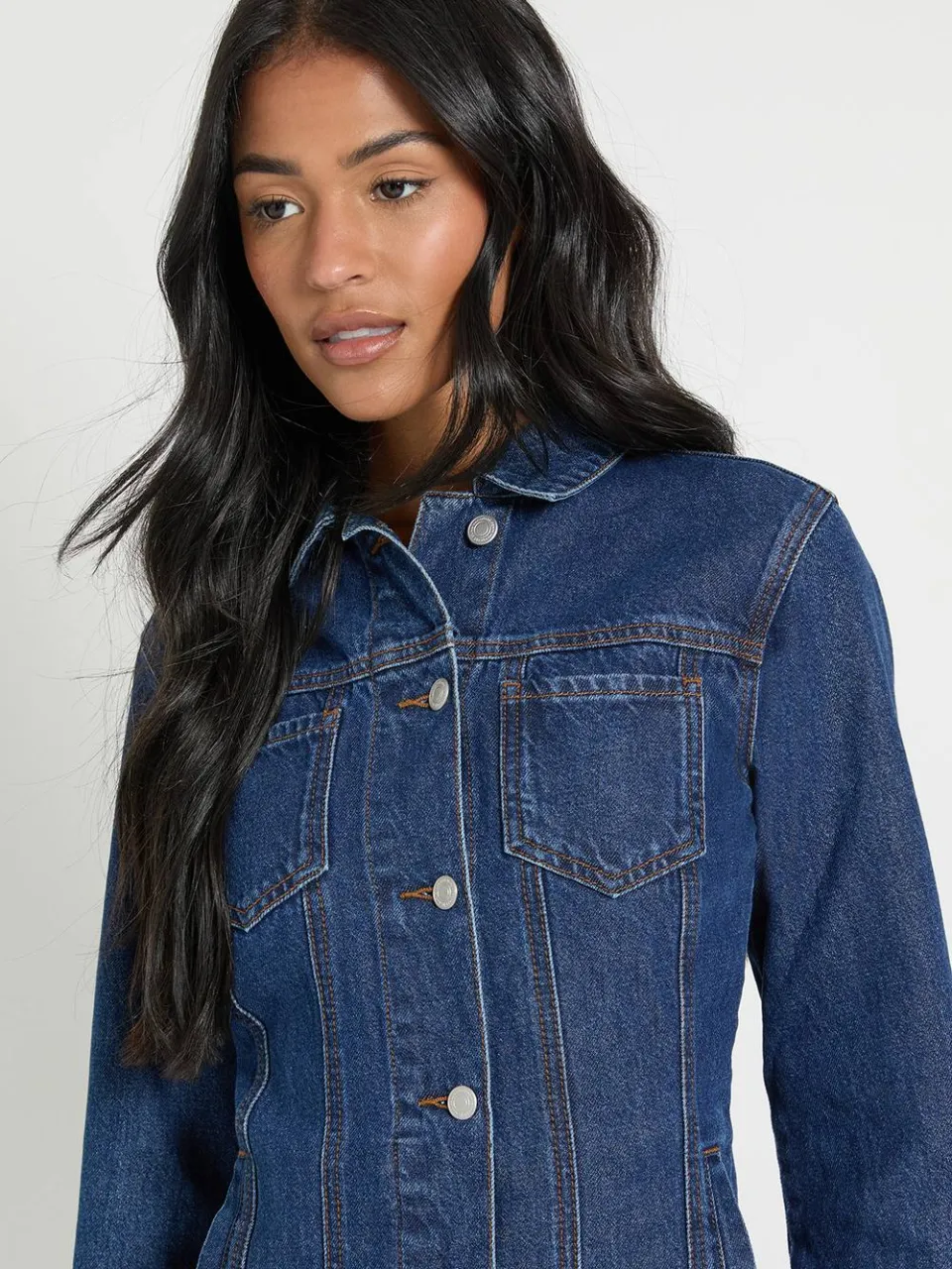 boohoo Dames Hoge Westerse Denim Minijurk, foto 4
