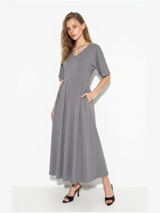 Bianco Lucci Midi-jurk Donkergrijs