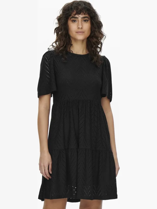 JDY JDYCARLA CATHINKA S/S DRESS JRS NOOS - Dames - Mini jurken zwart