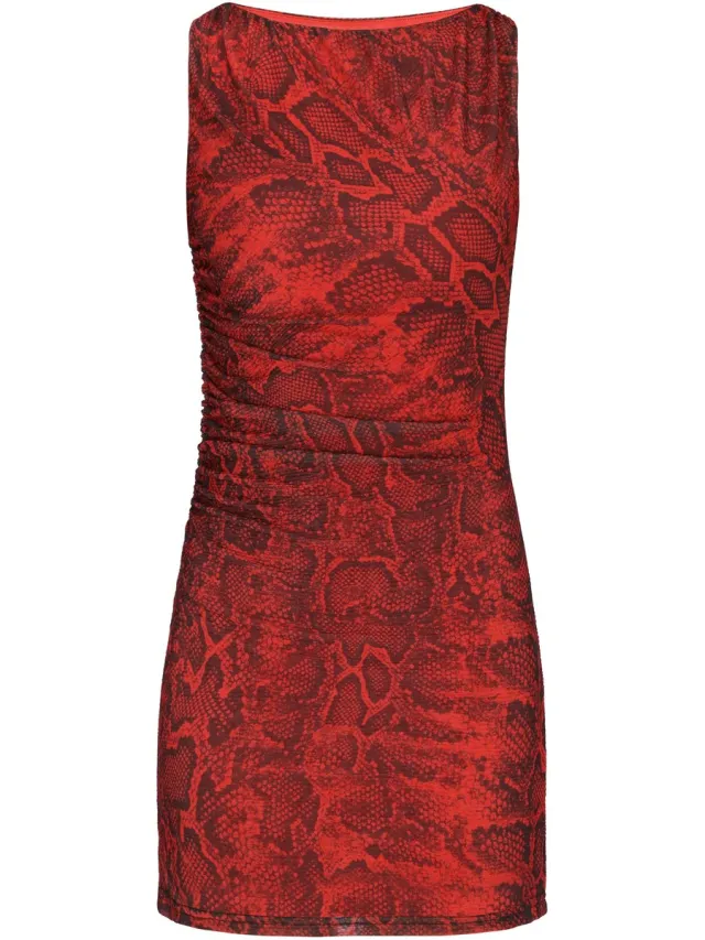 Faina Dress red black