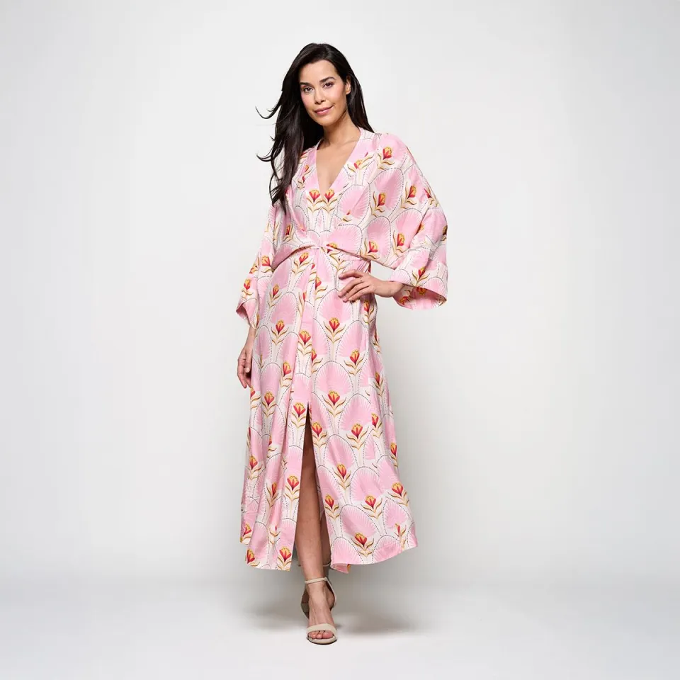 Mart Visser Caroline Tensen Islay Kimono Jurk Lichtroze / Multi roze, foto 2