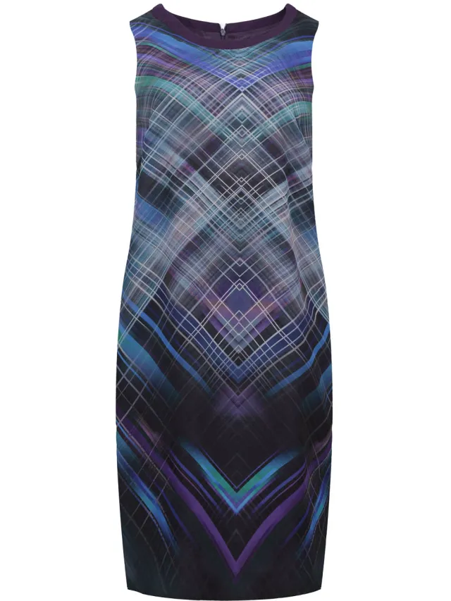 Conquista Mouwloze Voile Jurk met Geometrische Print Veelkleurig