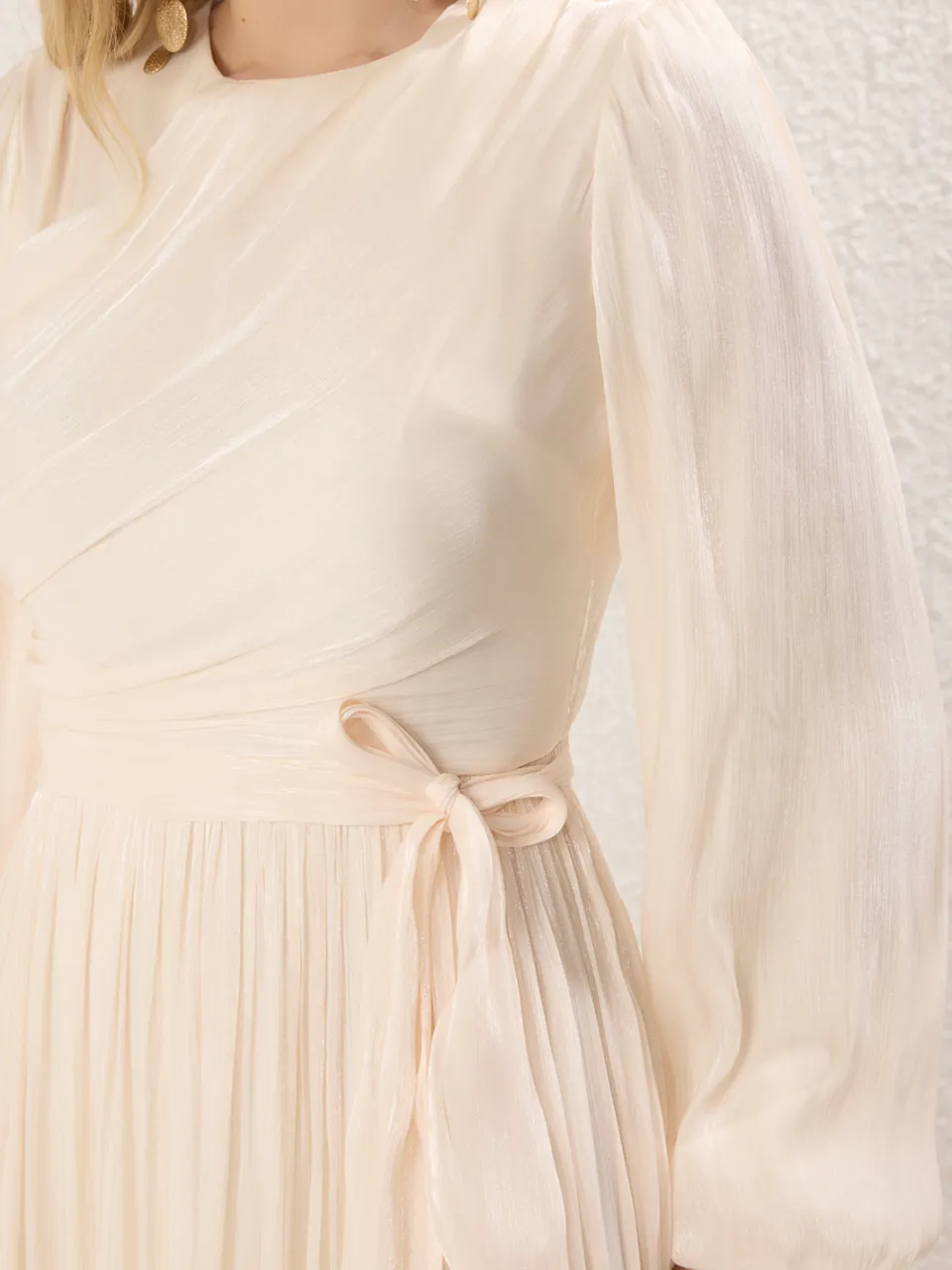 Trendyol Modest Dames Ecru Effen Maxi Lang Stijlvol/Avond Skater Modest Avond Jurken, foto 2