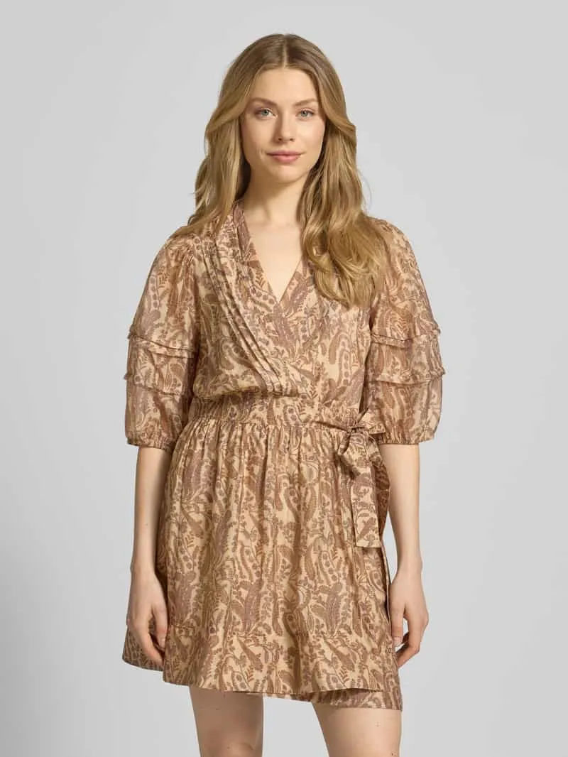 BA&SH mini-jurk met V-hals model 'TEODORA' Beige