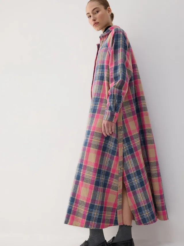 TOUCHÉ PRIVÉ Geruite blousejurk - Roze - Dames