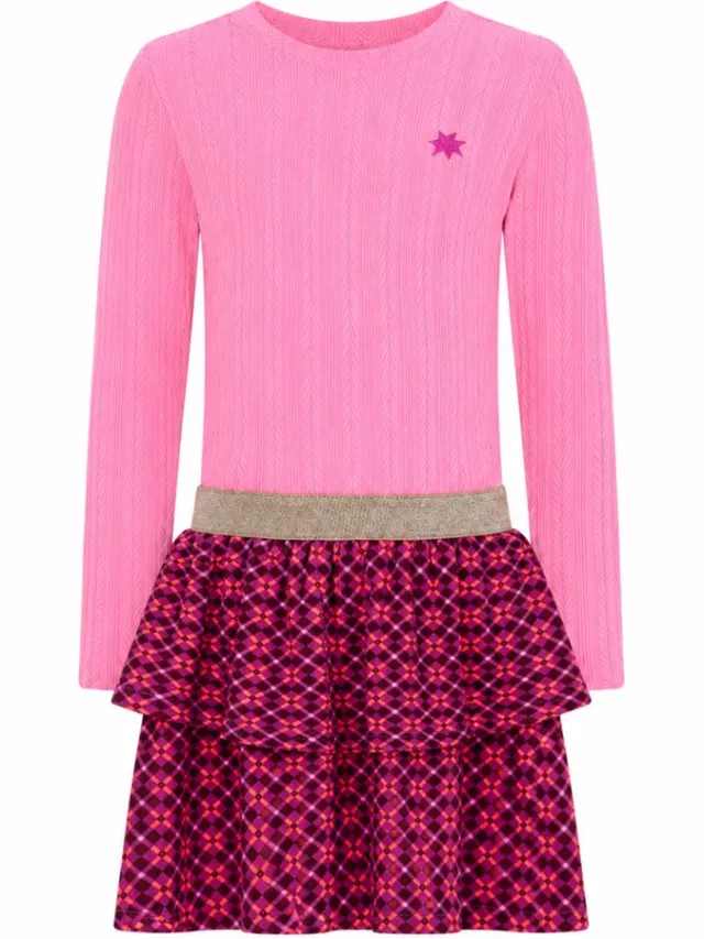 B.Nosy Y607-5819 Jurk meisjes roze Rosebloom