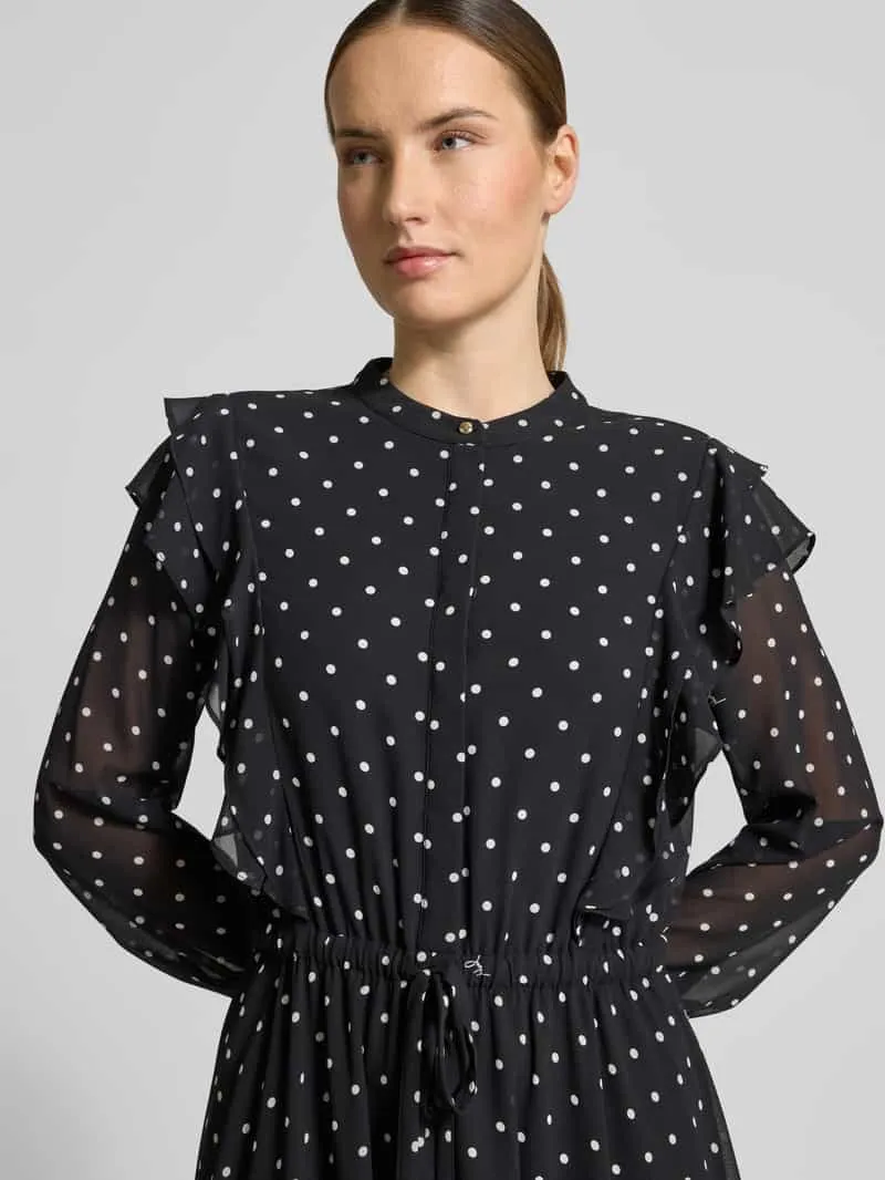 Joop! Midi-jurk in all-over look met Strikceintuur zwart, foto 4