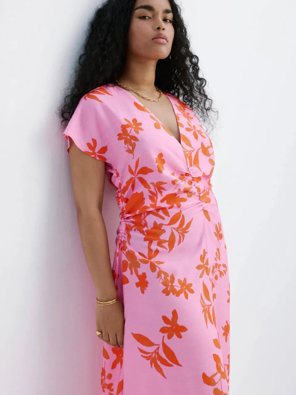 Mango viscose midi gebloemde jurk - roze, foto 8