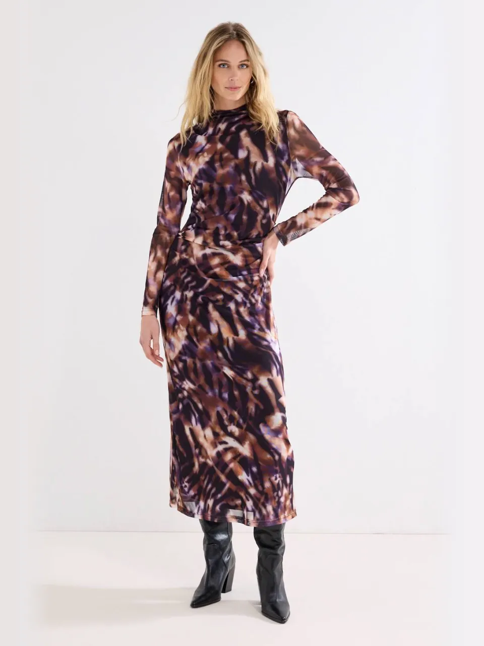 Tramontana bodycon jurk met print - paars, foto 5