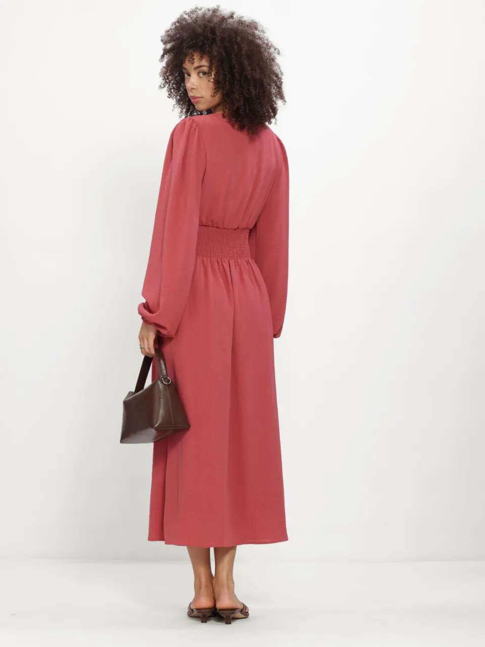 NEO NOIR Dames Jurken Annelie Solid Crepe Dress - Rood, foto 3