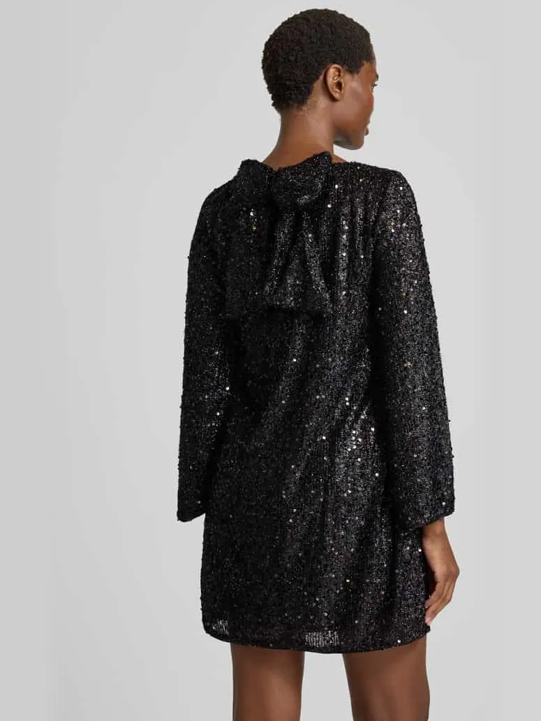 Vero Moda Soepele avondjurk met pailletten, model 'NAJA' zwart, foto 3