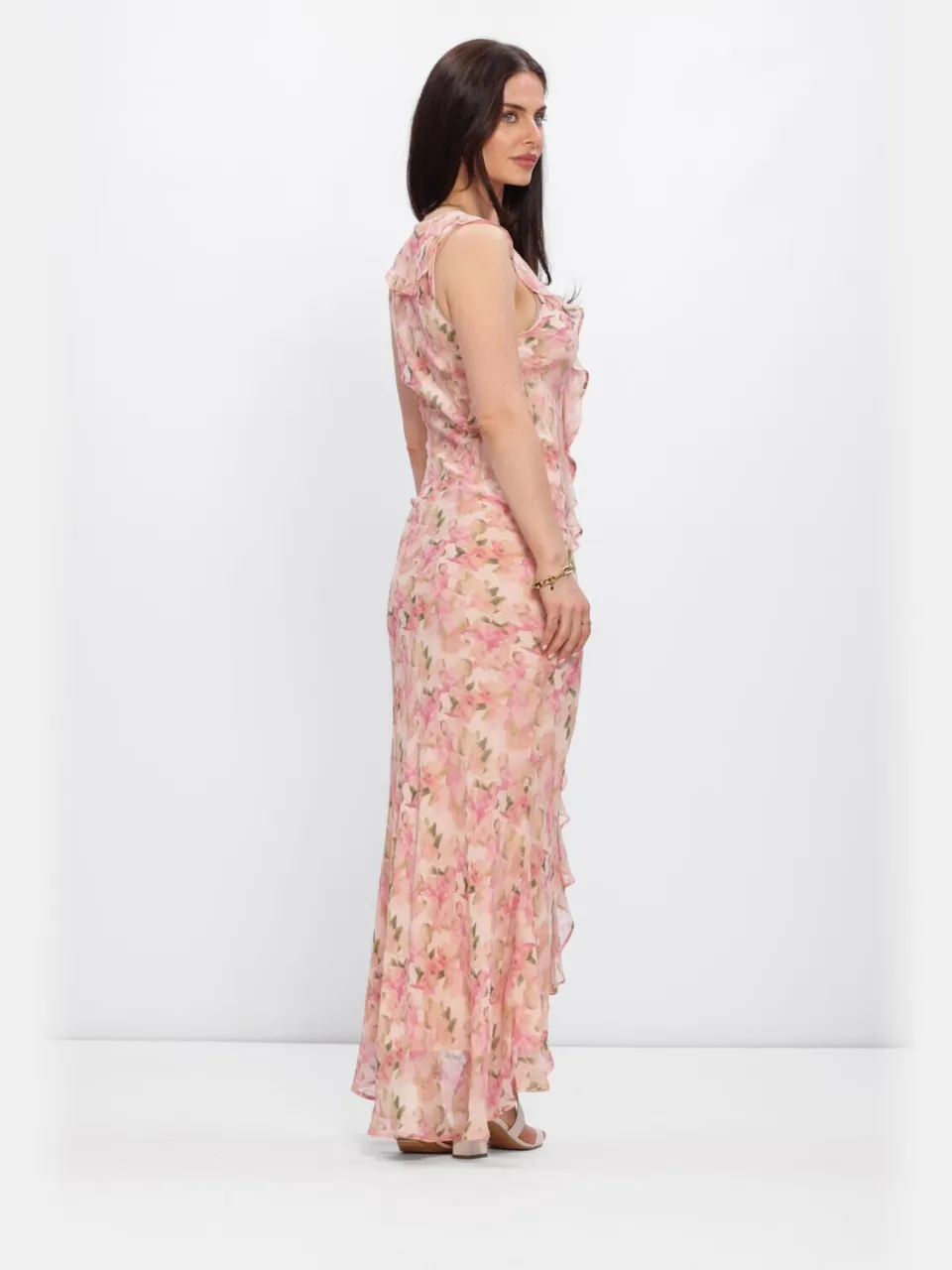 NEO NOIR Dames Jurken Zella Chiffon Print Dress - Roze, foto 3