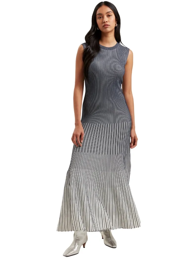 Ted Baker Dilyaa Gebreide Jurk Met Textuur En Strepen In Marineblauw Donkerblauw