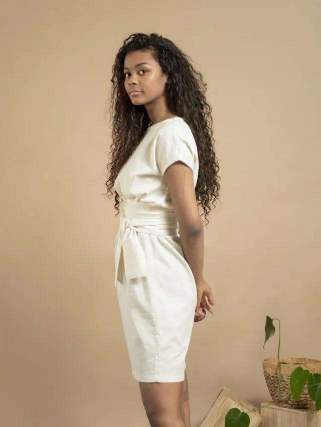 TAWAST dames vegan Jurk Eclipse Wit, foto 2