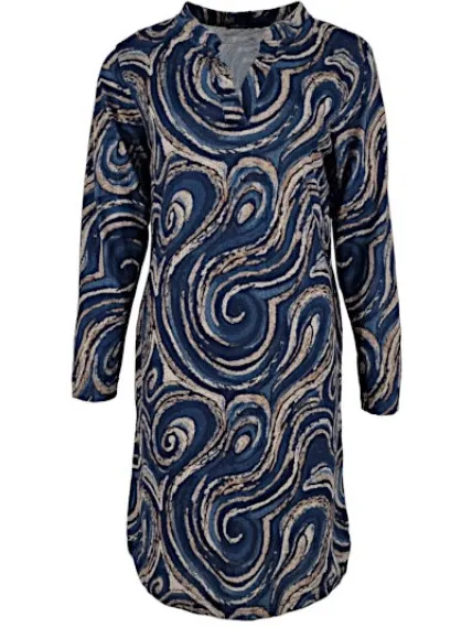 FOS Amsterdam Jurk andrien swirl navy Veelkleurig