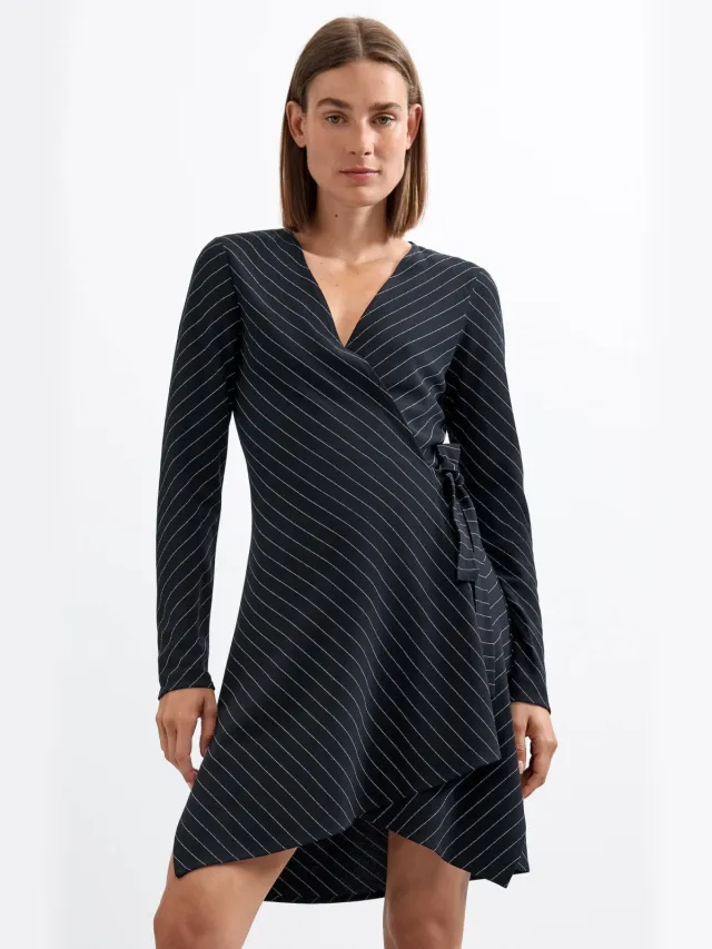 Desigual korte jurk met krijtstreep - zwart, foto 5