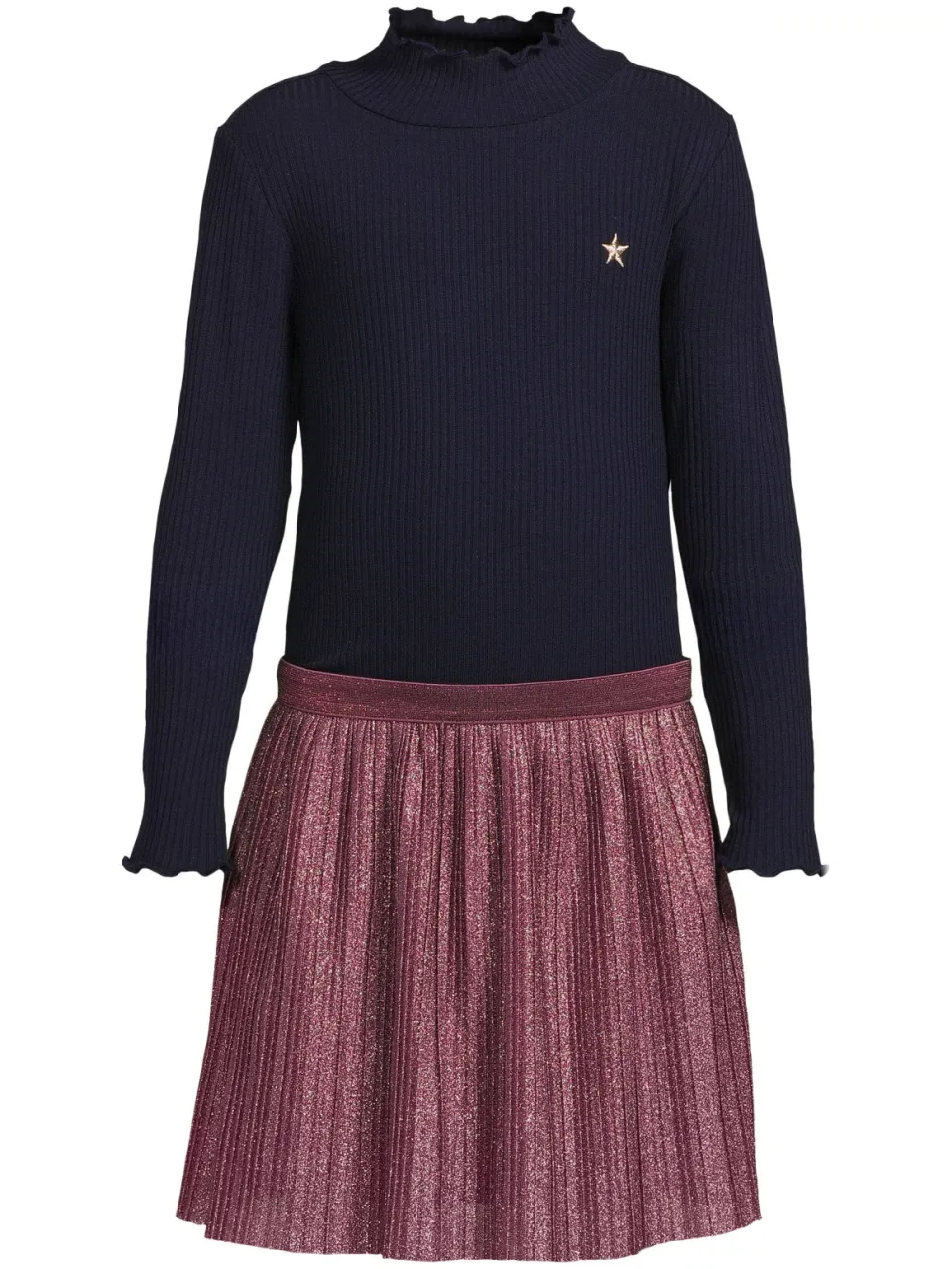 Like Flo Miley plissé jurk marineblauw Marineblauw/paars