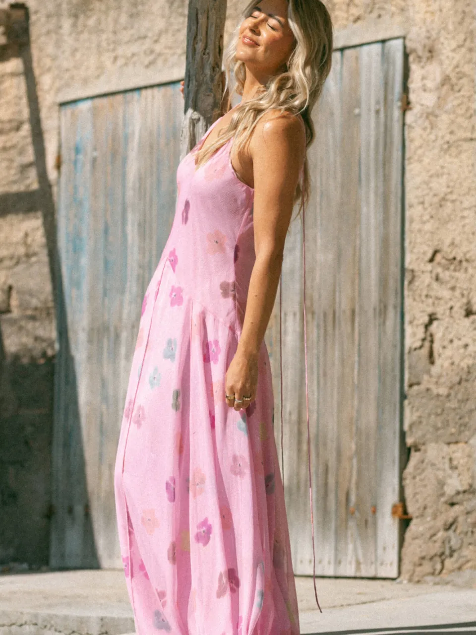 Bolina Island gebloemde maxi jurk roze, foto 3