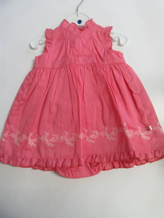 Noukie's , jurk, kleed met slip , hard rose , katoen , 6 maand 68 fuchia
