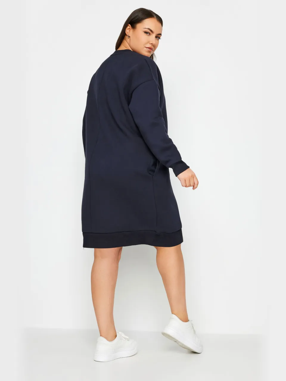 Yours Sweaterjurk Met Lange Mouwen En Zakken In Donkerblauw-56 blauw, foto 2