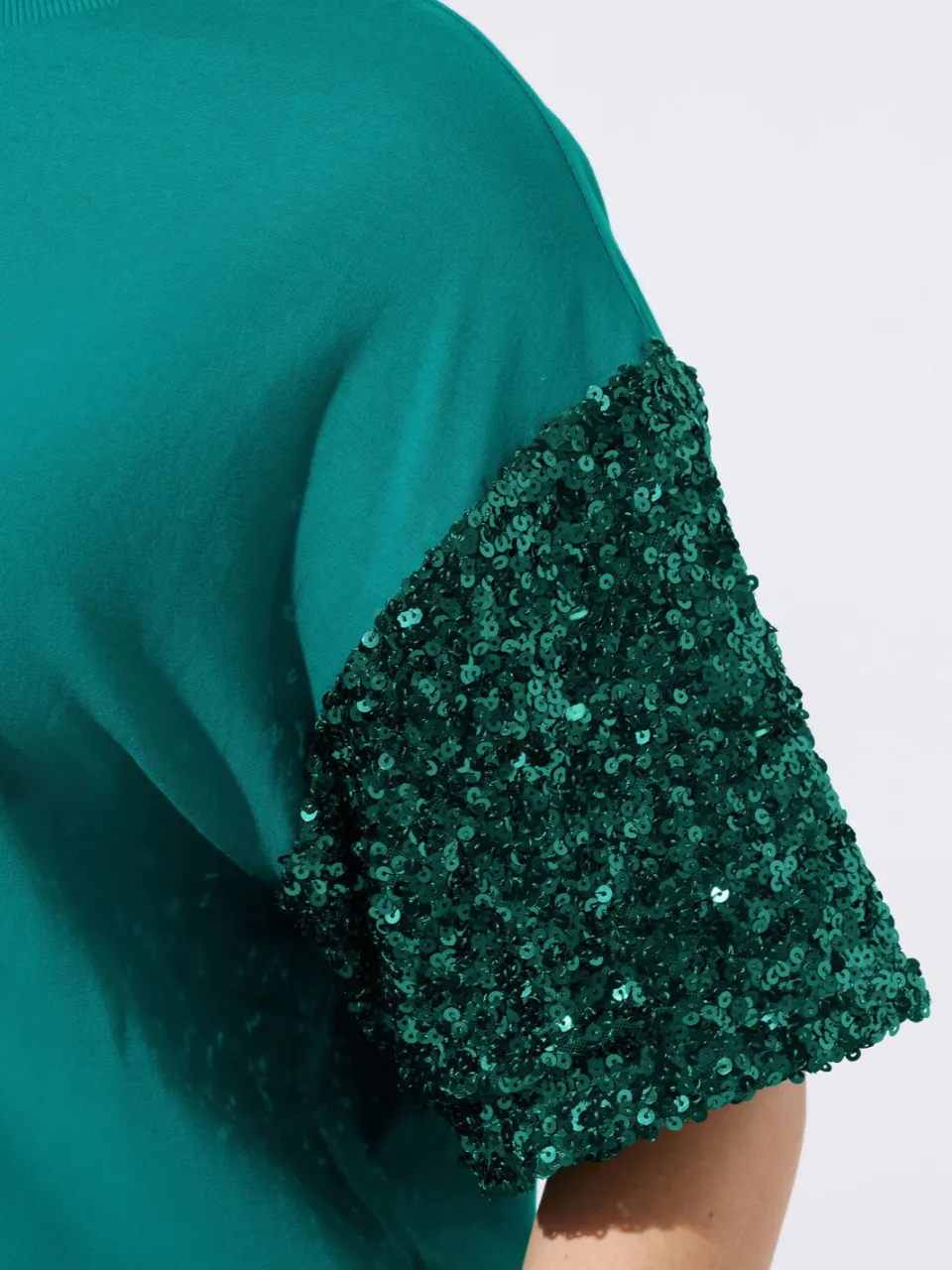 Limited Collection Groene Minijurk Met Pailletten En Korte Mouwen, foto 5