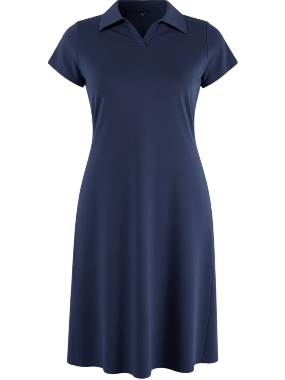 Trendyol Curve Dames Donkerblauw Effen Midi Kort Casual A-lijn Grote maten Jurk marineblauw/blauw, foto 2
