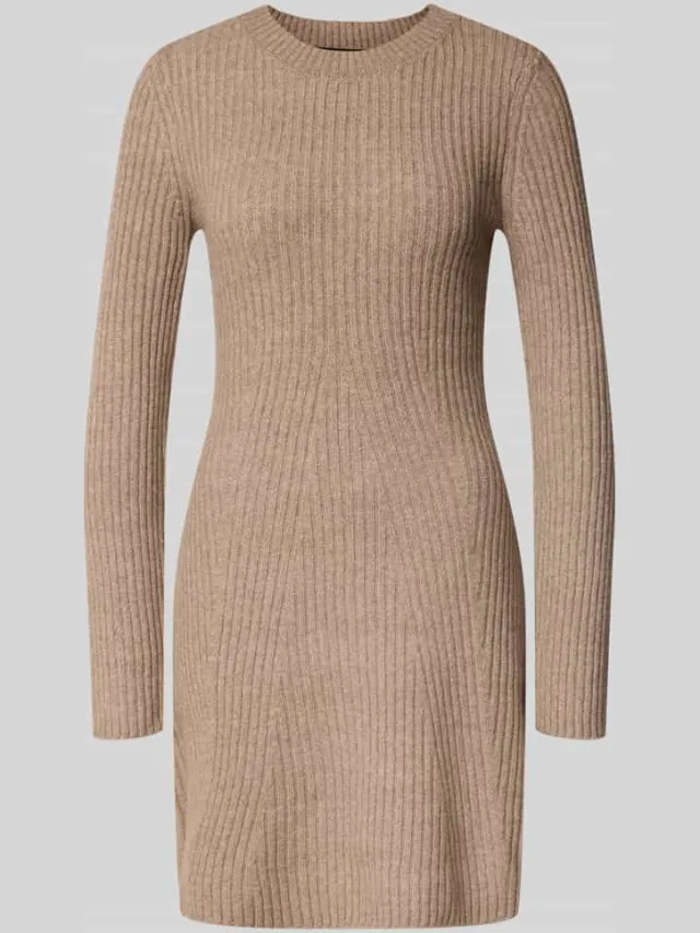 Vero Moda Regular fit tricotjurk met ronde hals model 'JOSANNA' zand, foto 2