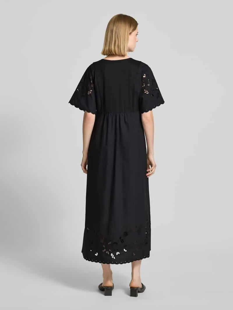 Max Mara Vloeiende vrijetijdsjurk van puur katoen model 'TARTUFO' Zwart