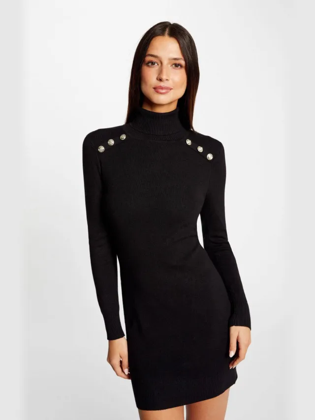 Morgan gebreide bodycon jurk zwart