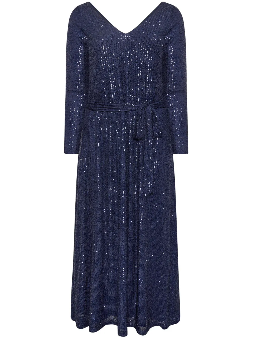 Yours London Maxijurk Met Lange Mouwen En Paillettenversiering In Donkerblauw blauw, foto 4