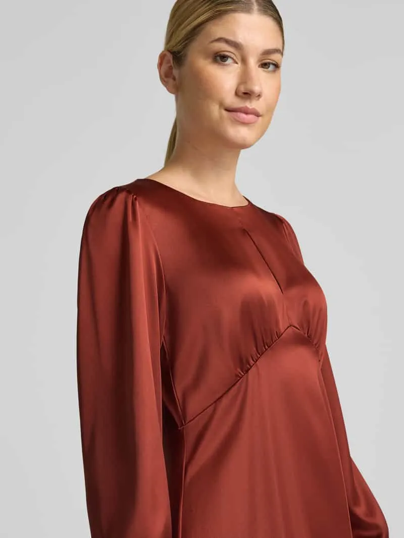 Christian Berg Woman Selection Midi-jurk van satijn met druppelvormige hals roestrood, foto 4