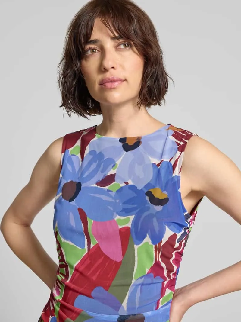 Christian Berg Woman Selection Midijurk van mesh met bloemenprint paars, foto 4